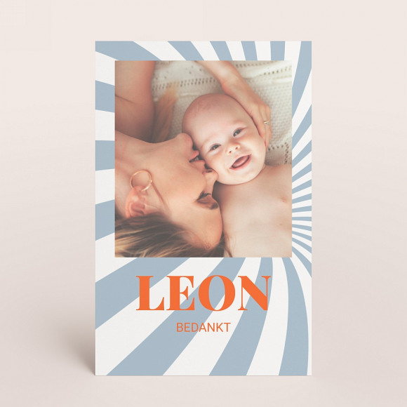 MA CRÉATION Baby bedankkaartje met foto en strepen 1Size