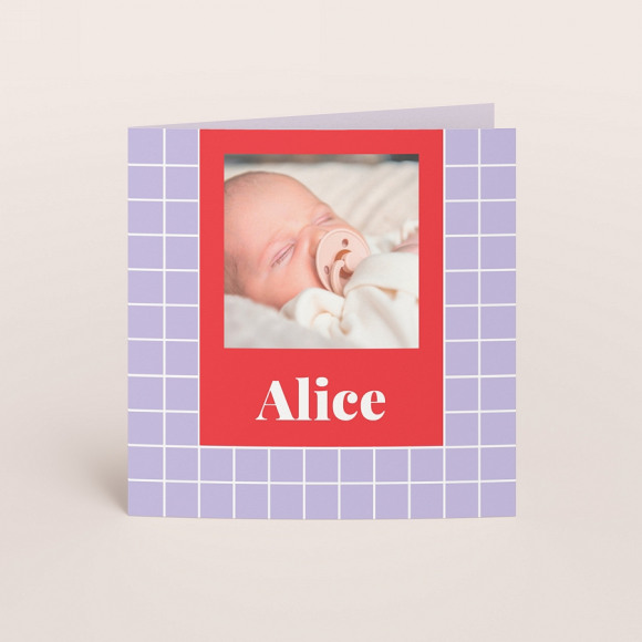 MIJN ONTWERP Bedankkaartje met foto en ruitjes 1Size