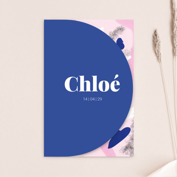 MA CRÉATION Colorblocking geboortekaartje met originele vorm 1Size