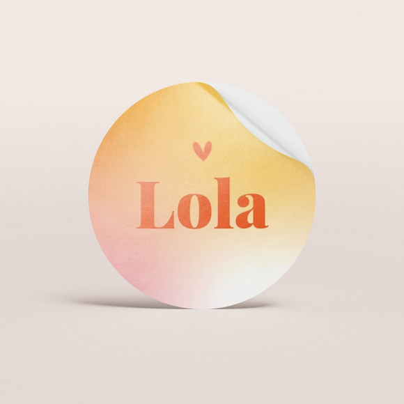 MA CRÉATION Ronde naamsticker colorblocking ombre (4,4cm) 1Size
