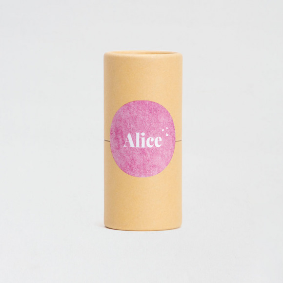 MA CRÉATION Ronde naamsticker in roze velvetlook (4,4cm) 1Size