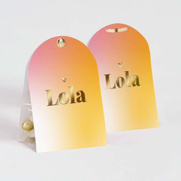 MIJN ONTWERP Ombre snoepzakje met naam in folie 1Size