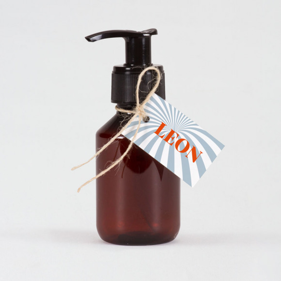 MIJN ONTWERP Label met naam en strepen 1Size
