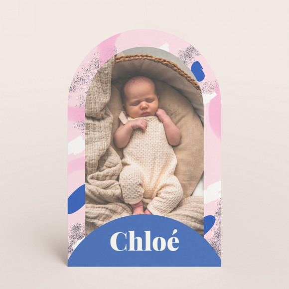 MIJN ONTWERP Carte remerciement naissance fille avec design original 1Size