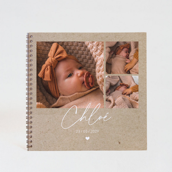 MIJN ONTWERP Album photo naissance effet kraft 1Size