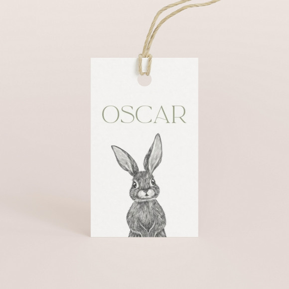 MIJN ONTWERP Lief label met naam en konijn 1Size