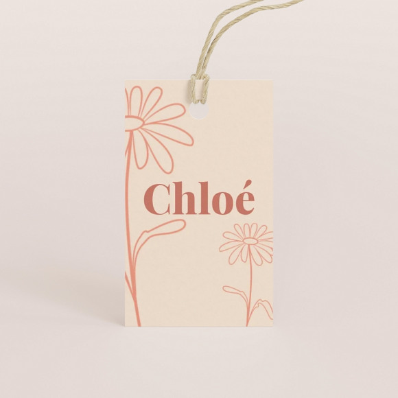 MIJN ONTWERP Lief label met bloemen en naam 1Size