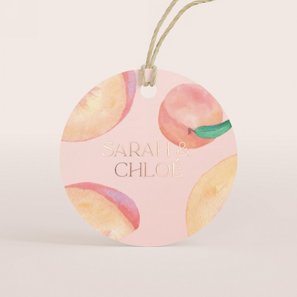 MIJN ONTWERP Naamlabel met perziken en folie 1Size