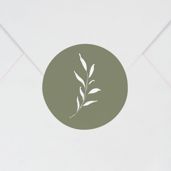 MIJN ONTWERP Sticker mariage vert et feuillage 1Size