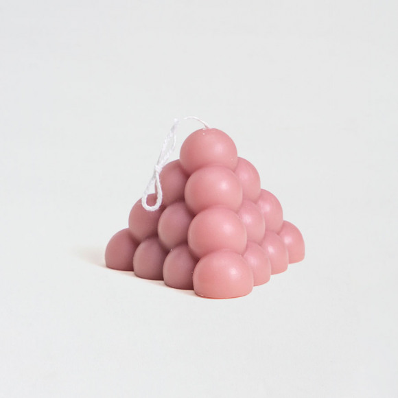 MIJN ONTWERP Bougie pyramide de boules roses 1Size