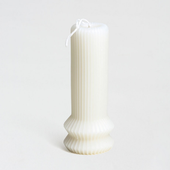 MIJN ONTWERP Bougie striée blanche 1Size