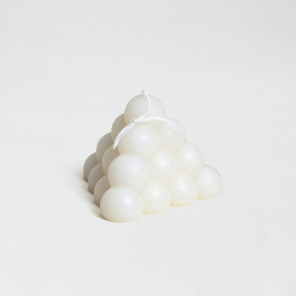 MIJN ONTWERP Bougie fête pyramide de boule blanches 1Size