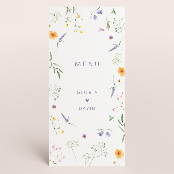 MA CRÉATION Menu mariage fleurs violettes 1Size