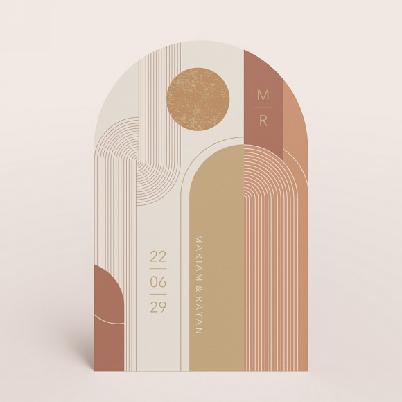 MIJN ONTWERP Stolpvormige art-deco kaart met abstracte vormen 1Size