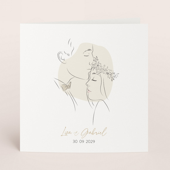 MIJN ONTWERP Faire part mariage esquisse des mariés 1Size