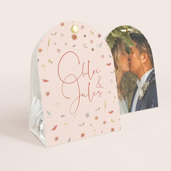 MIJN ONTWERP Contenant à dragées mariage balade florale 1Size