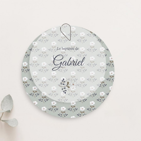 MIJN ONTWERP Faire part baptême calque et champs de fleurs blanches 1Size