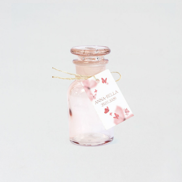 MIJN ONTWERP Naamlabel met roze vlinders 1Size