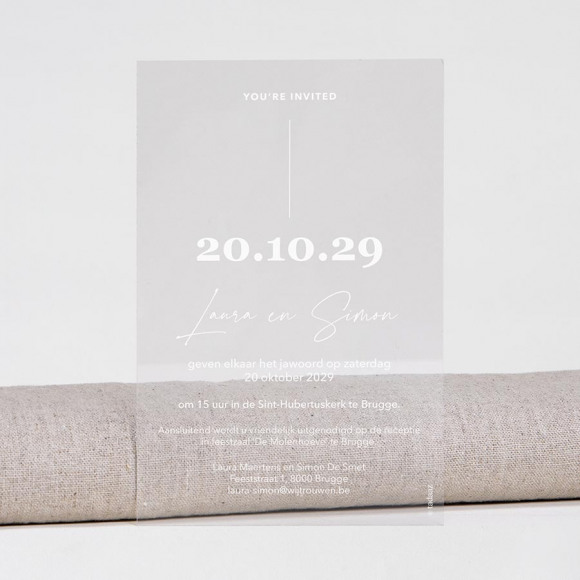 MAAK JE ONTWERP Minimalistische trouwkaart acryl 1Size