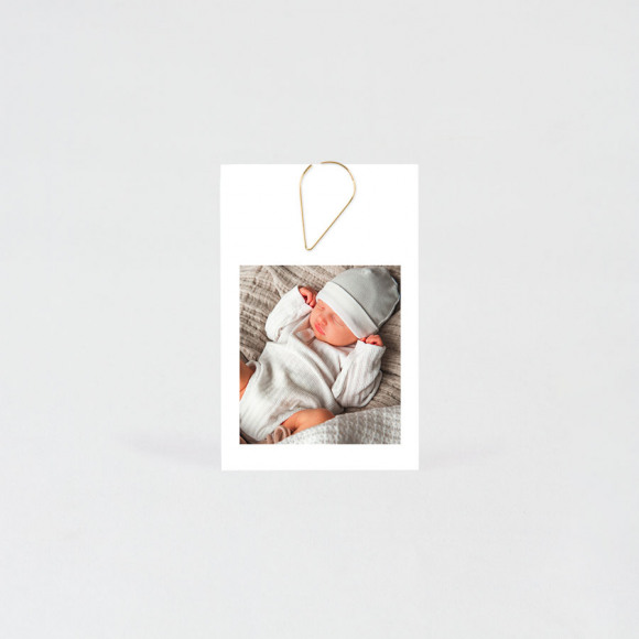 MAAK JE ONTWERP Fotokaartje met babyfoto en paperclip 1Size