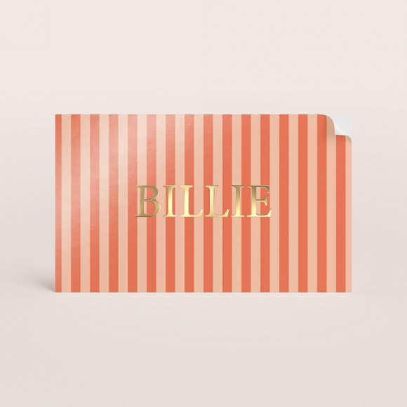 MIJN ONTWERP Etiquette naissance tube à bulles dorure sur fond ligné 1Size