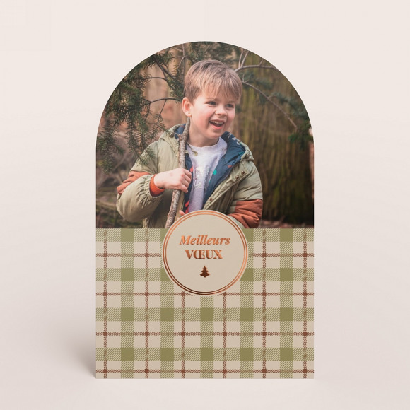 MA CRÉATION Carte de vœux forme arrondie vintage 1Size