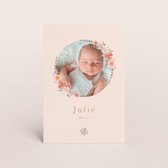 MA CRÉATION Carte remerciement naissance arc floral 1Size