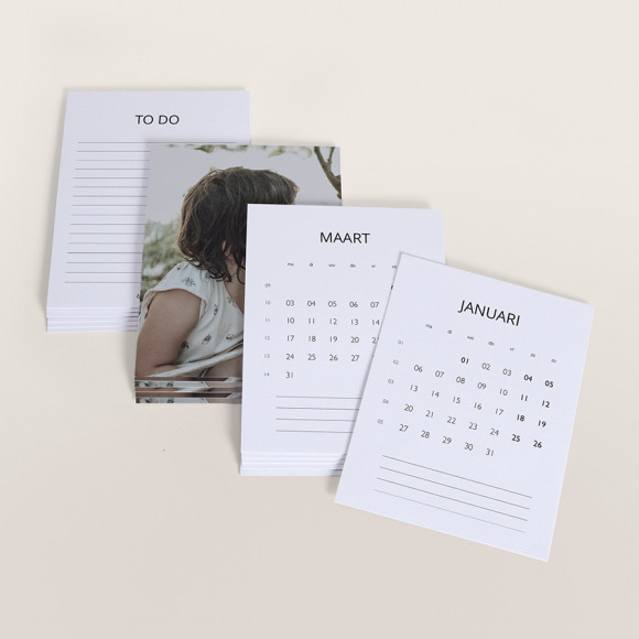 MA CRÉATION Navulling voor bureaukalender met houten houder, foto's en to do lijst 1Size