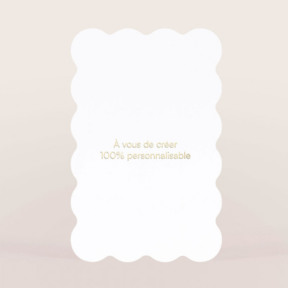 MA CRÉATION Carte minimaliste bords ondulés dorure en portrait 1Size
