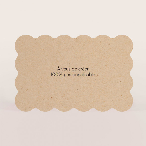 MA CRÉATION Carte minimaliste bords ondulés kraft 1Size