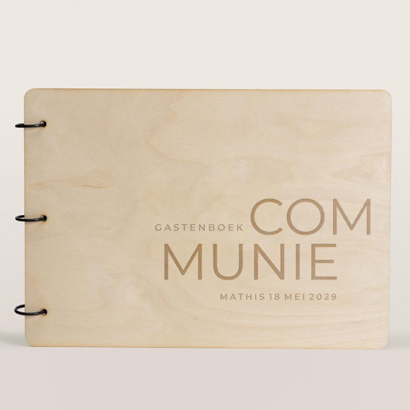 MA CRÉATION Houten gastenboek communie met eigen tekst 1Size