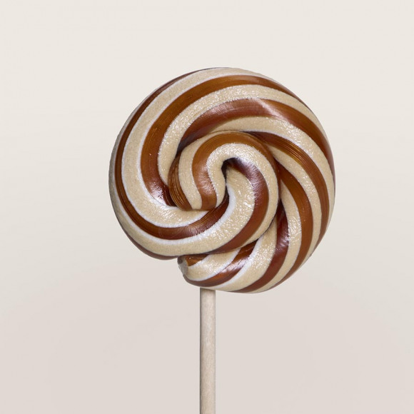 MIJN ONTWERP Artisanale lolly met mokkabruine strepen NoColour 1Size