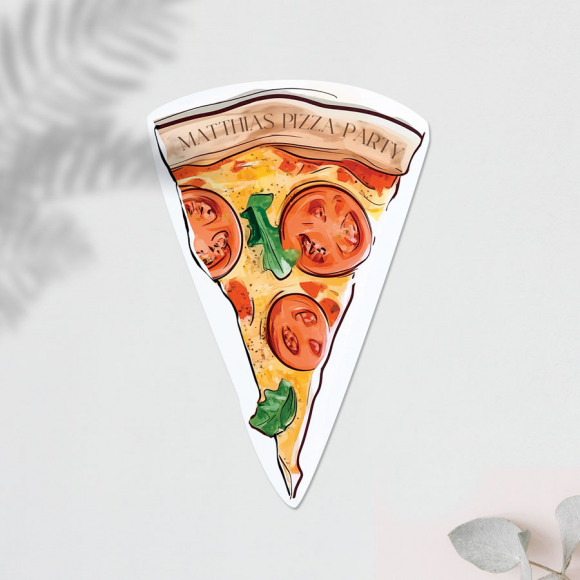 MIJN ONTWERP Carte d'invitation anniversaire pizza party 1Size