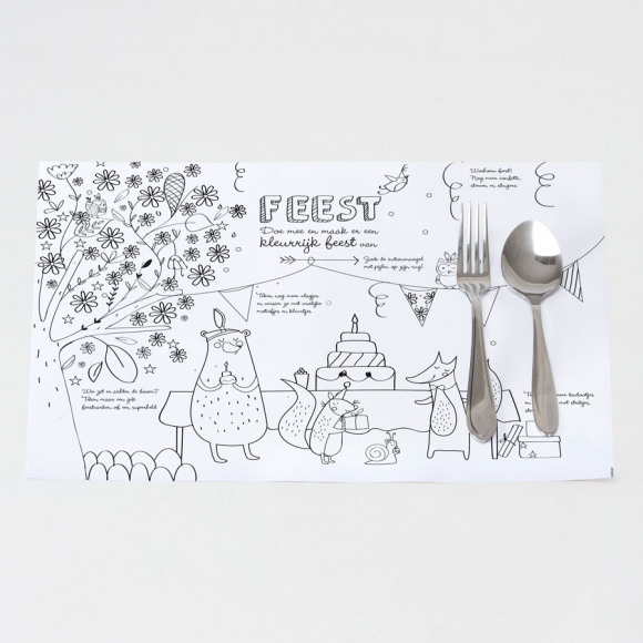 MIJN ONTWERP Leuke placemat met tekenplaat 1Size