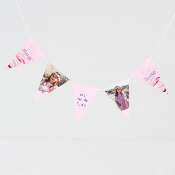 MIJN ONTWERP Vlaggenlijn met confetti en foto's 1Size