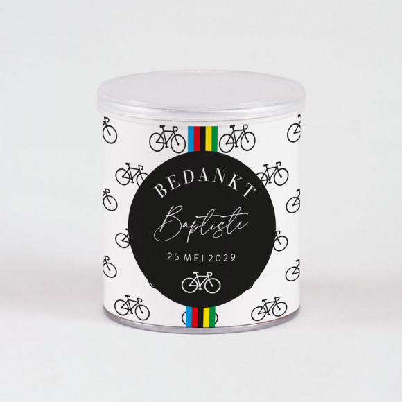 MIJN ONTWERP Chipswikkel in wielerthema met fietsjes en naam 1Size