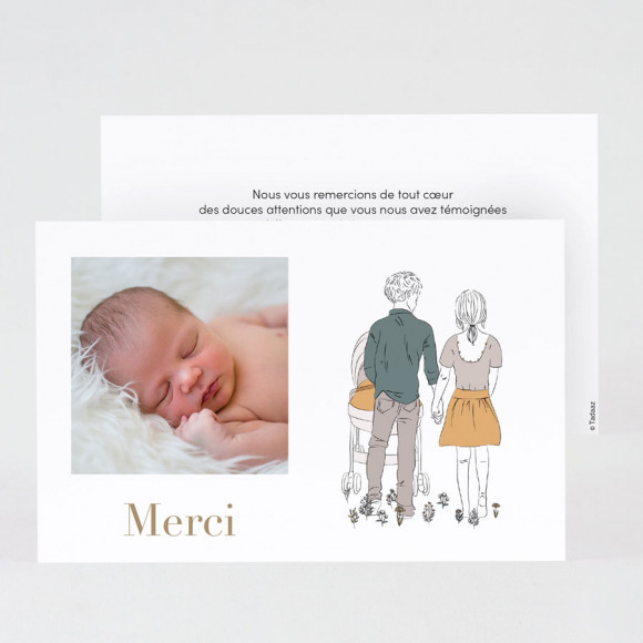 MIJN ONTWERP Carte de remerciement naissance family first NoColour 1Size