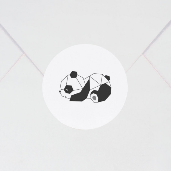 MA CRÉATION Ronde sticker met pandabeer (3,7 cm) Non applicable 1Size