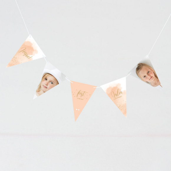MAAK JE ONTWERP Stijlvolle vlaggenlijn in pêche 1Size