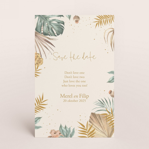 MAAK JE ONTWERP Tropisch save the date kaartje 1Size