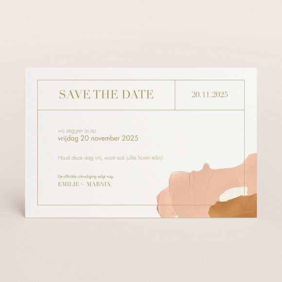 MAAK JE ONTWERP Save the date kaartje met verfstrepen 1Size