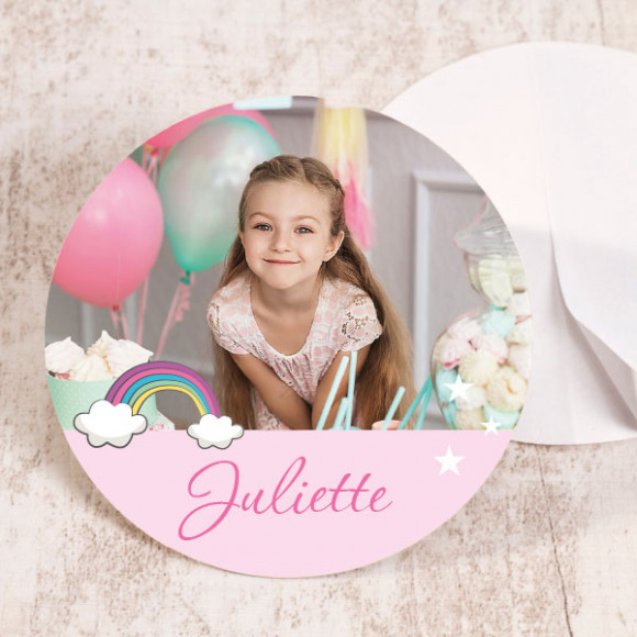 MA CRÉATION Grand sticker fête arc-en-ciel licorne 1Size
