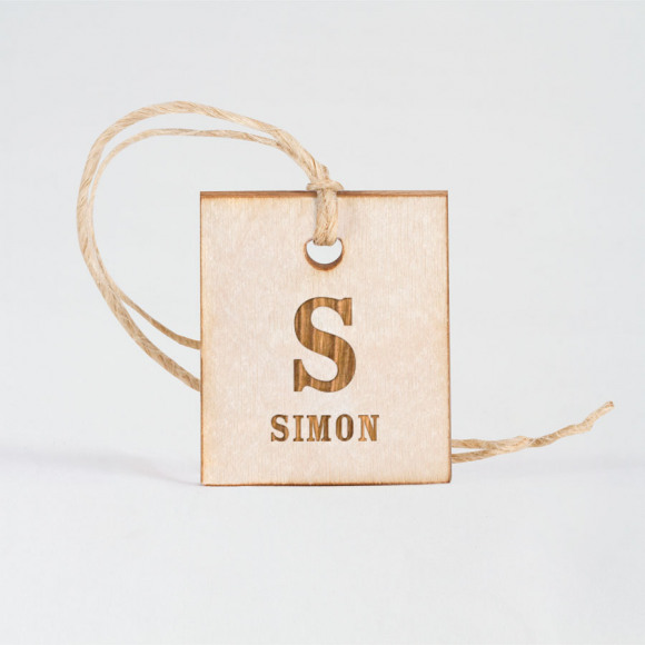 MA CRÉATION Houten label met naam 1Size