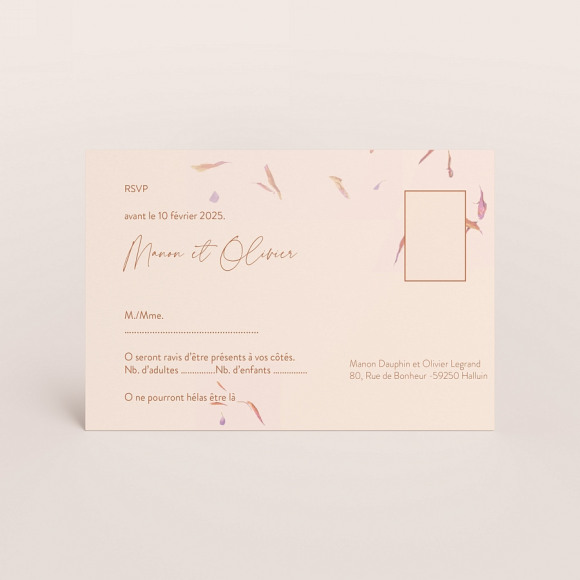 MA CRÉATION Coupon réponse mariage pétales de fleurs 1Size