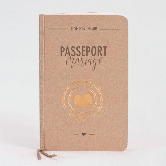 MA CRÉATION Faire part mariage passeport kraft avec tampon cœur cuivré| Buromac 108047 1Size