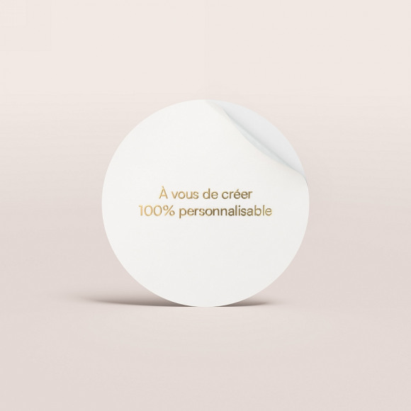 MA CRÉATION Sticker 100% personnalisé avec dorure - 3,7 cm Non applicable 1Size