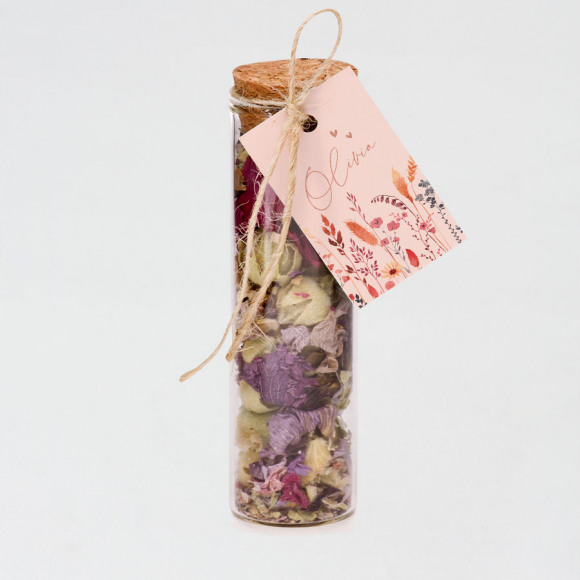 MA CRÉATION Label met tekening van droogbloemen 1Size