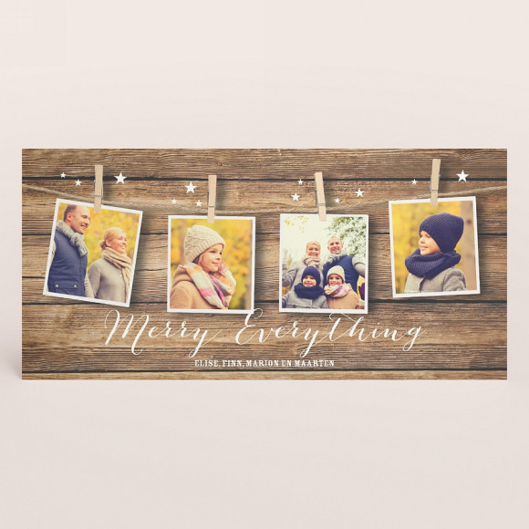 MA CRÉATION Fotocollage kerstkaart met houten wand 1Size