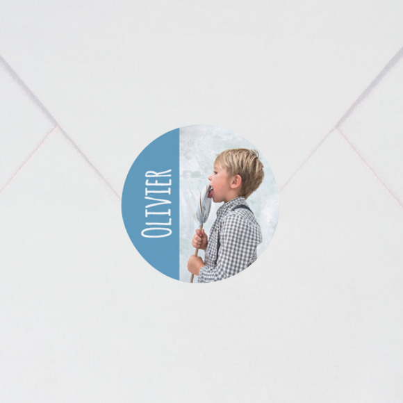 MA CRÉATION Kleurrijke ronde sticker met foto en naam (3 cm) 1Size