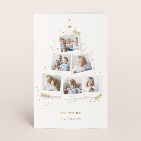MA CRÉATION Dubbele kerstkaart met foto's als kerstboom 1Size